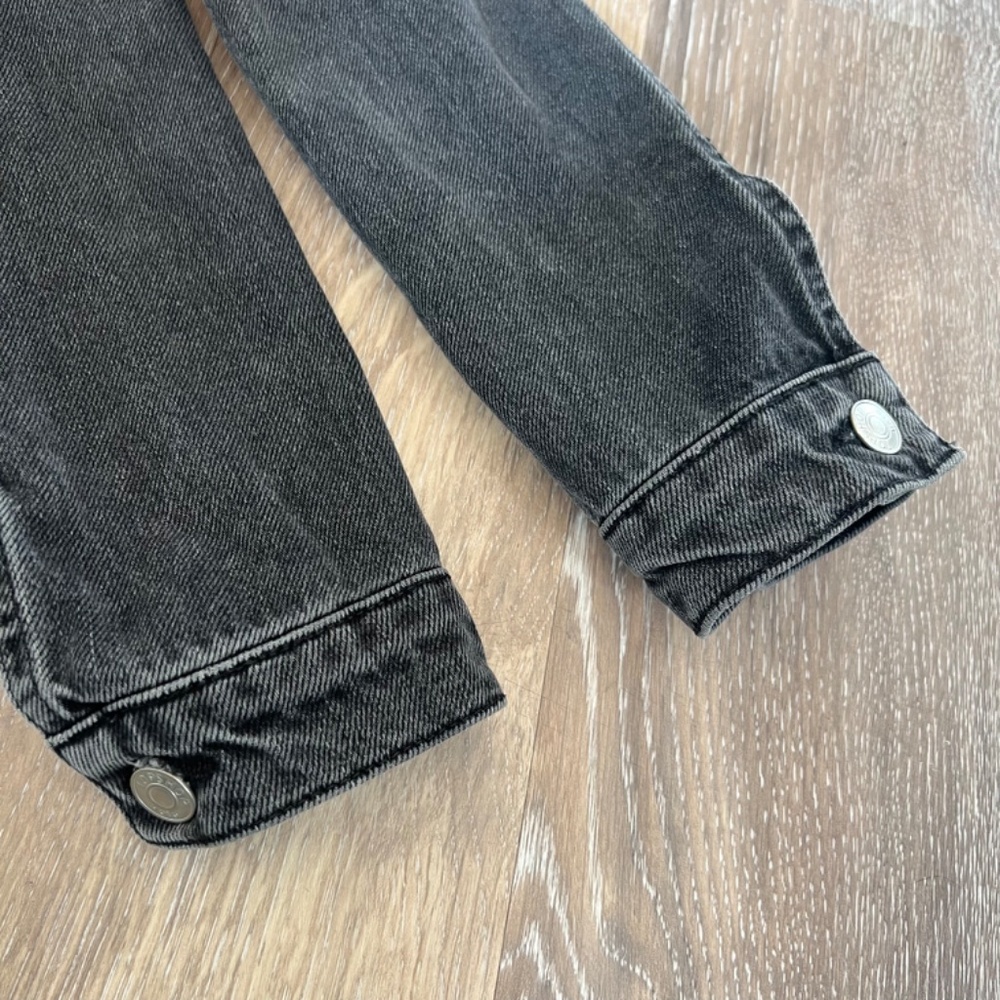 Topshop Moto Sherpa Lined Black Denim Jacket - Picture 8 of 11